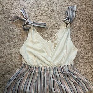 Dolan White and Multicolor Striped Tank Top